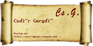 Csór Gergő névjegykártya
